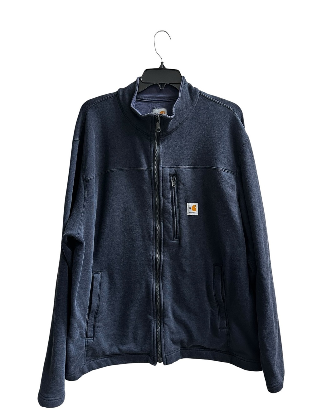 Carhartt Men's Navy Full-Zip Fleece Jacket with Chest Pocket